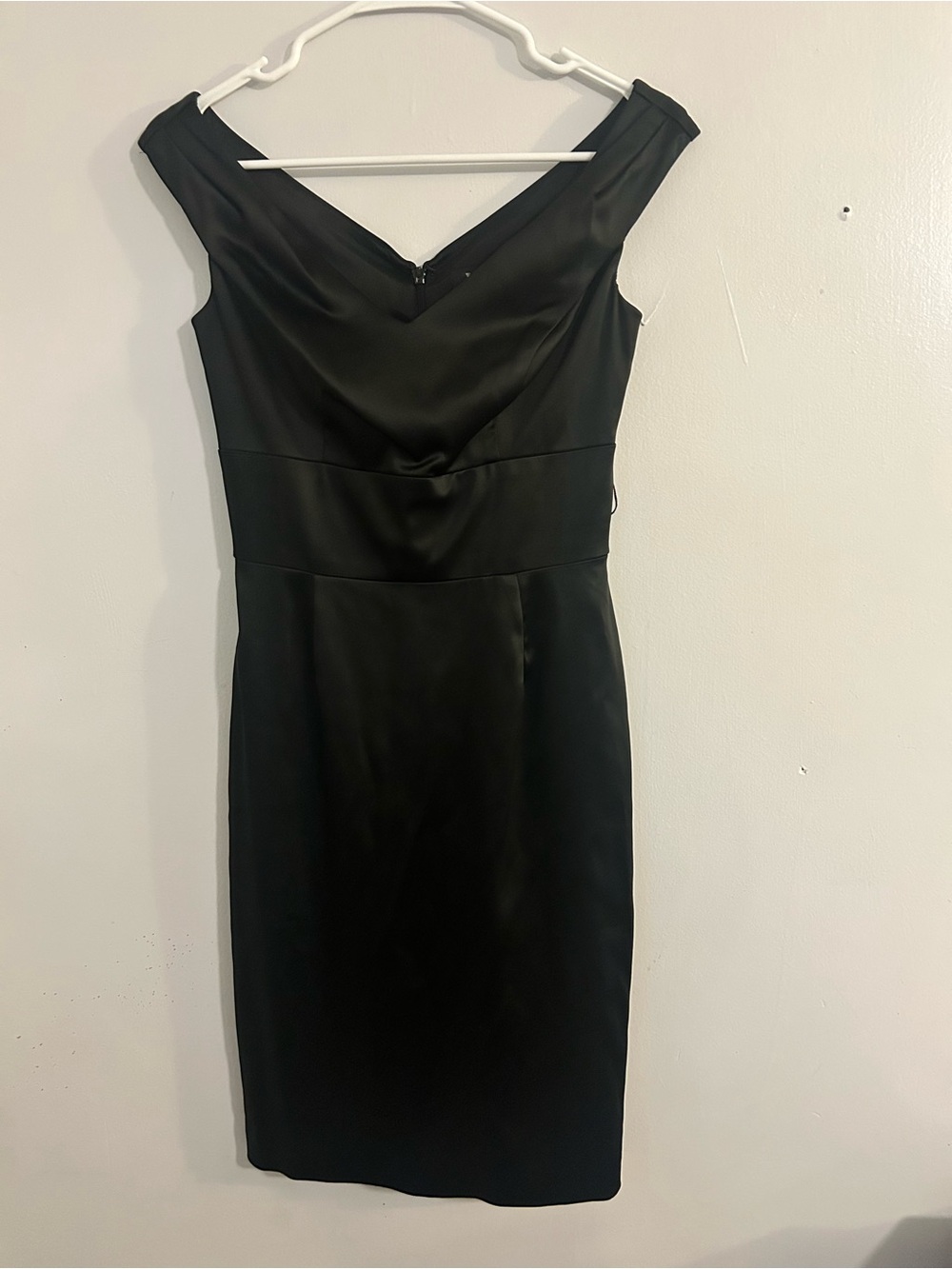 White House Black Market Black Off-the-Shoulder Midi Sheath Dress